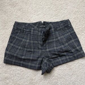 Express Women's Dark Plaid Shorts